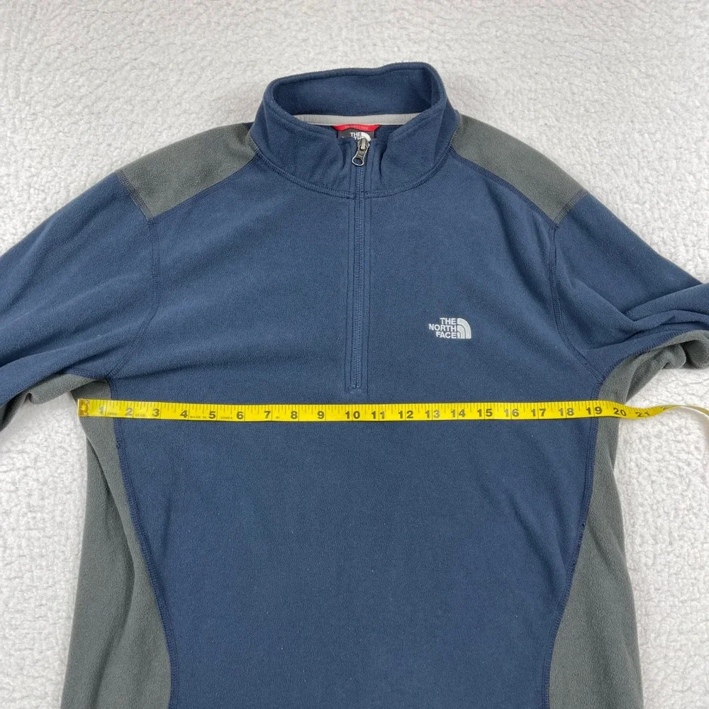 The North Face Fleece‎ Pullover Mens Large Blue Grey Quarter Zip CQ45 Gorpcore